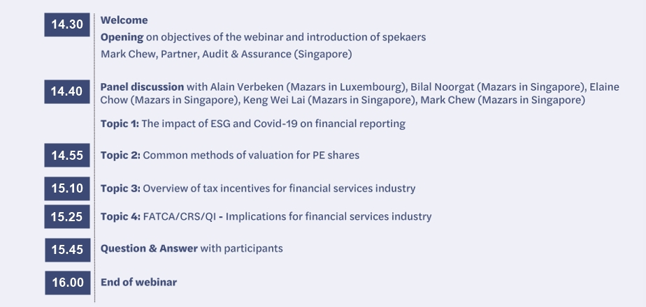 Accounting and tax webinar - Financial services (Agenda)